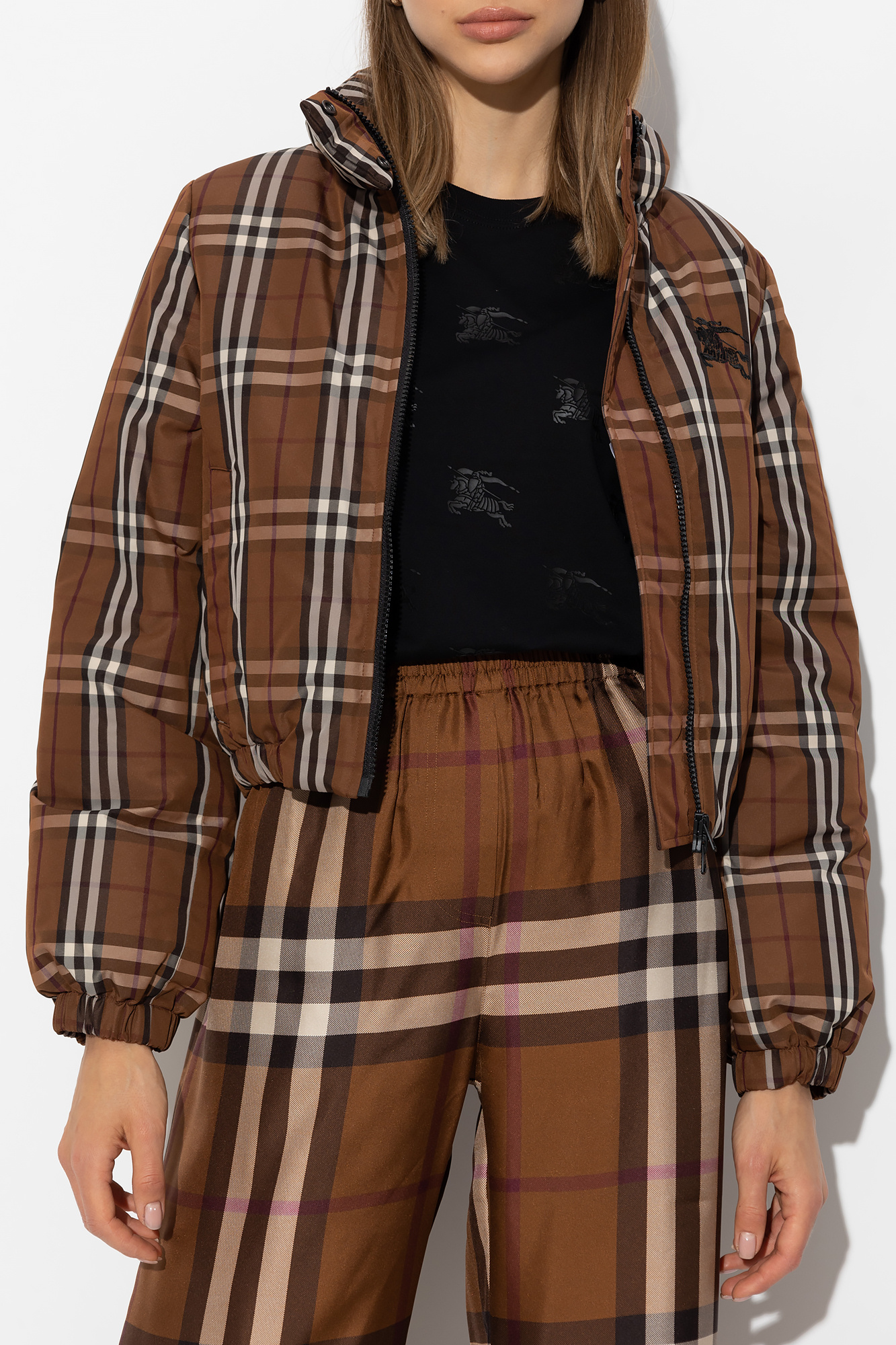 Burberry plaid outlet jacket